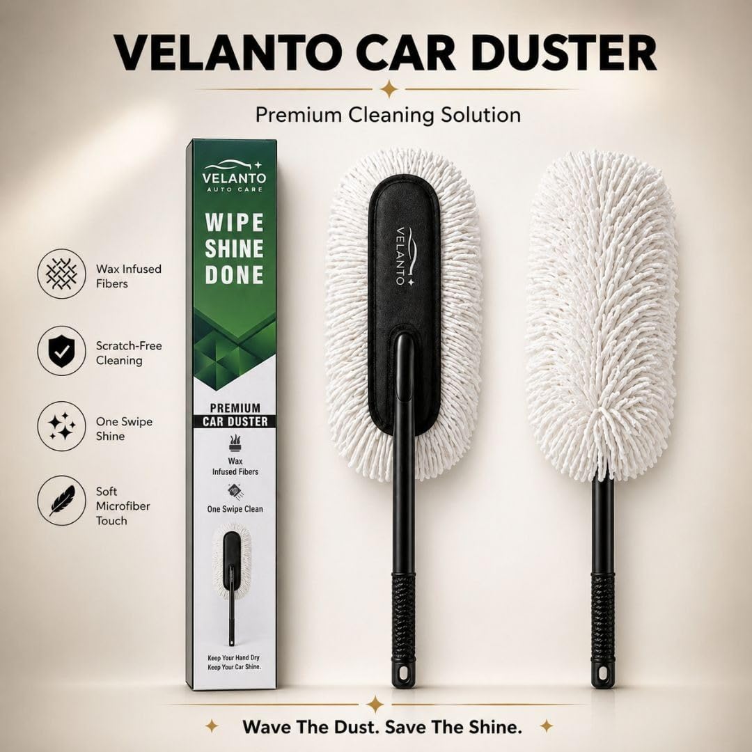 VELANTO Premium Car Duster Combo | Scratch-Free Cleaning with Ultra Soft Microfiber Towel