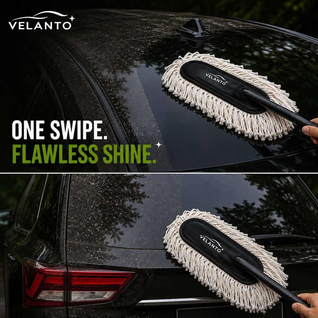 Car Duster with Microfiber Towel Combo | Paraffin Wax Infused Cotton Strands