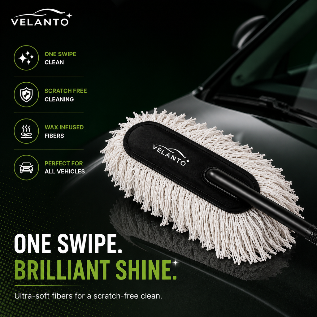 Car Duster with Microfiber Towel Combo | Paraffin Wax Infused Cotton Strands