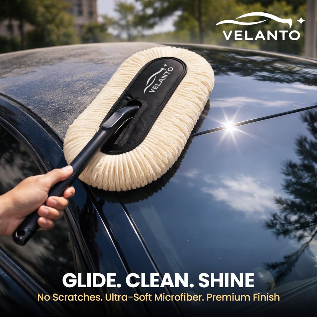 VELANTO Premium Car Duster Combo | Scratch-Free Cleaning with Ultra Soft Microfiber Towel