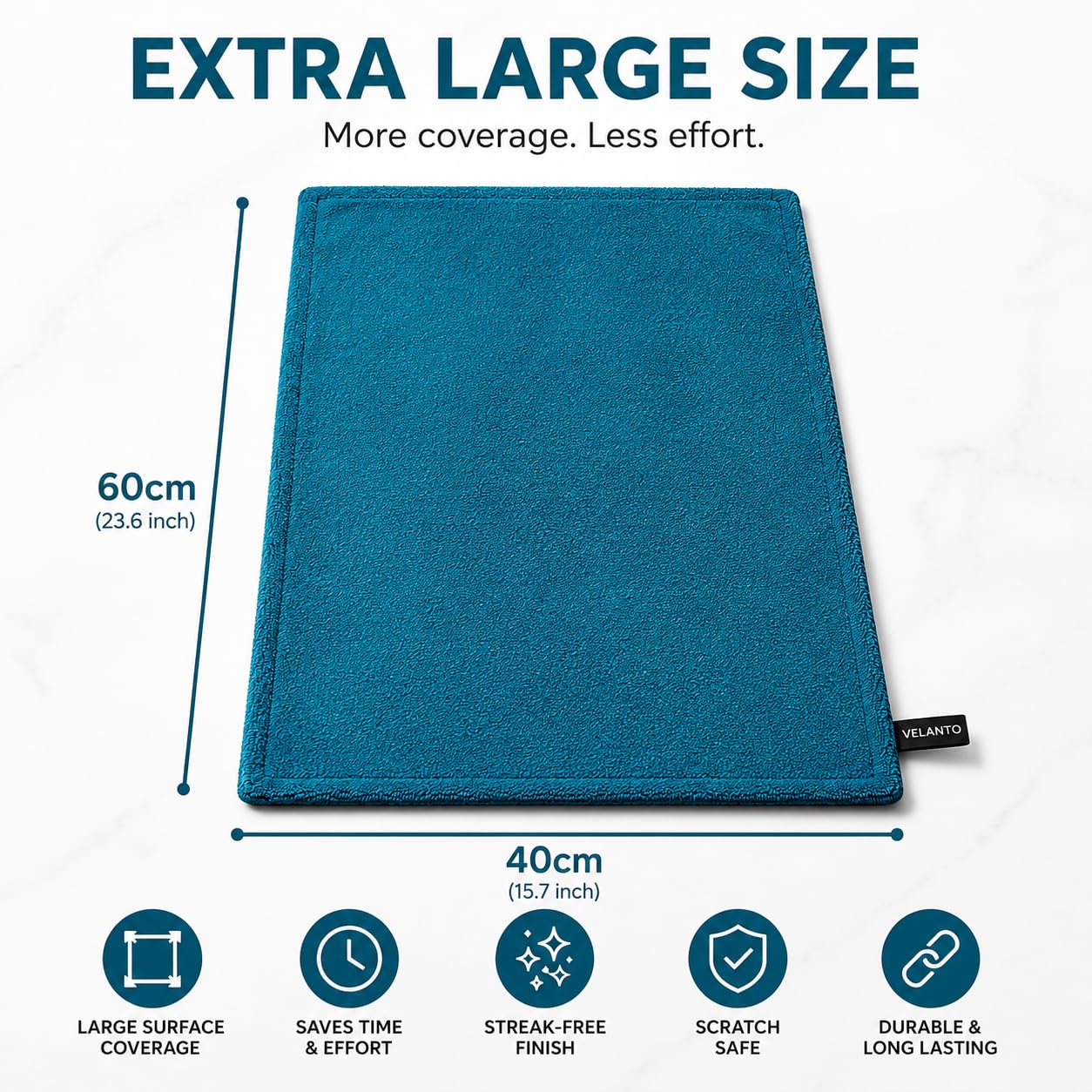 Microfiber Cloth for Car Cleaning Washing & Detailing – 1200 GSM Twisted Loop, 60x40 cm, Edgeless High Absorbent Quick Drying Towel | Lint Free, Dual Sided | Car, Bike & Home Use – 1 Pcs