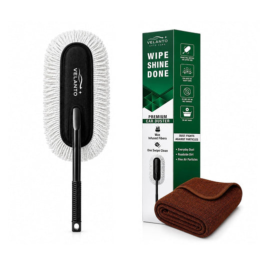 VELANTO Premium Car Duster Combo | Scratch-Free Cleaning with Ultra Soft Microfiber Towel