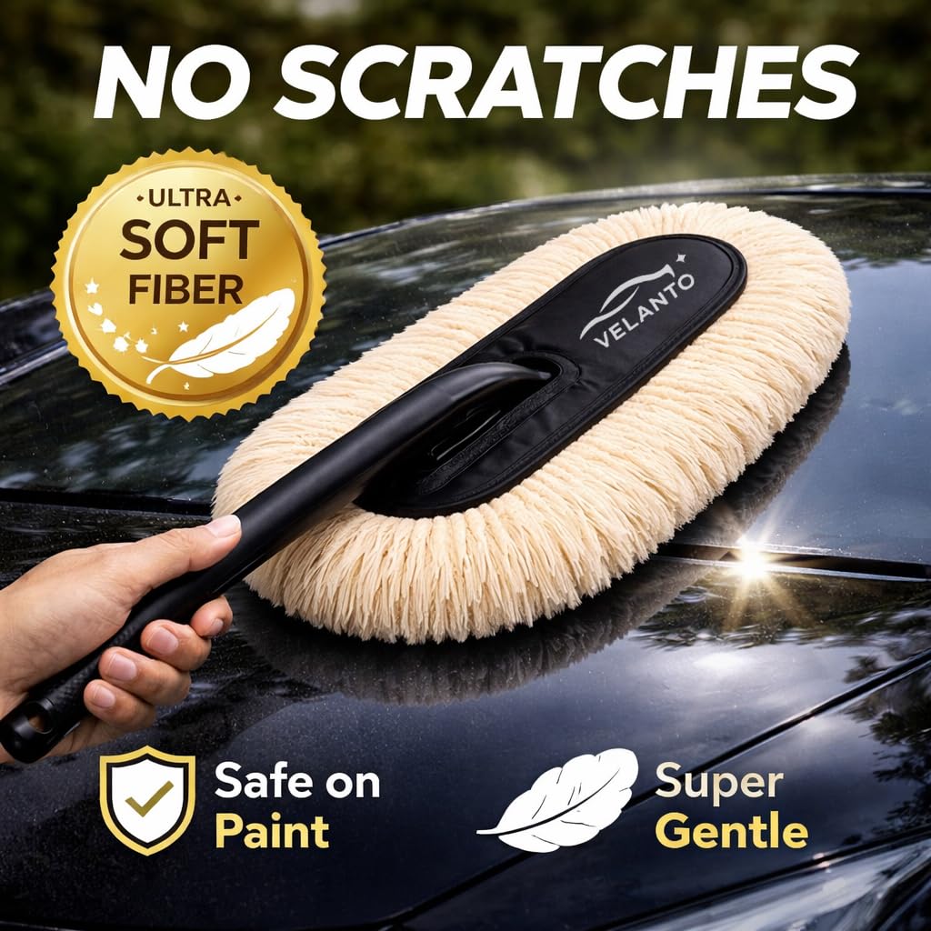 VELANTO Premium Car Duster Combo | Scratch-Free Cleaning with Ultra Soft Microfiber Towel