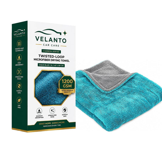 Microfiber Cloth for Car Cleaning Washing & Detailing – 1200 GSM Twisted Loop, 60x40 cm, Edgeless High Absorbent Quick Drying Towel | Lint Free, Dual Sided | Car, Bike & Home Use – 1 Pcs
