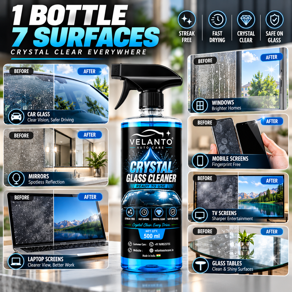 VELANTO Crystal Glass & Screen Cleaner – 500ml - Buy 1 Get 1