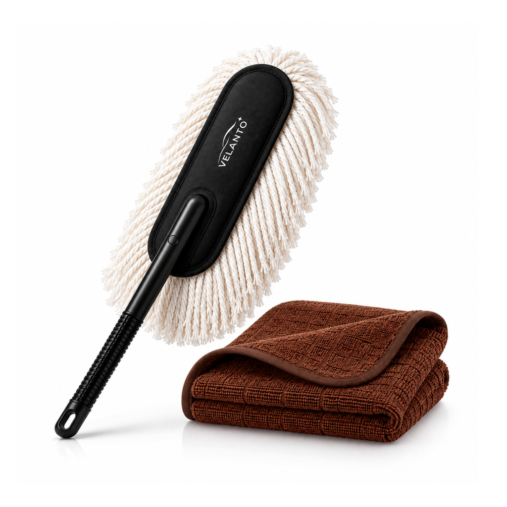 Car Duster with Microfiber Towel Combo | Paraffin Wax Infused Cotton Strands